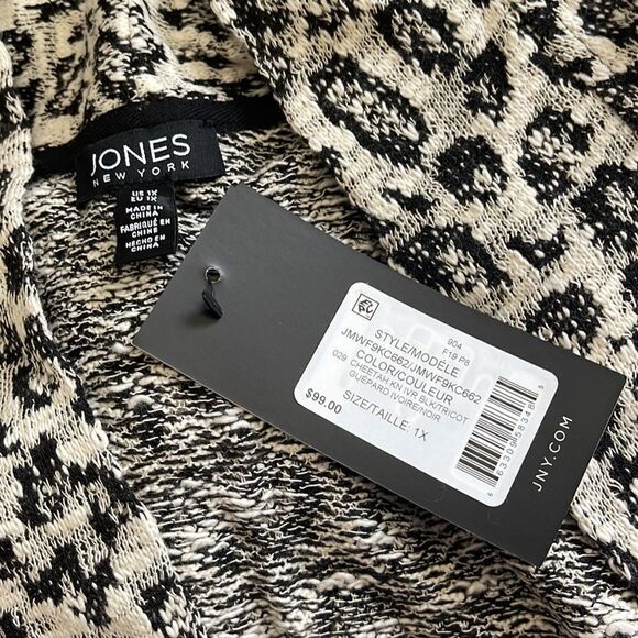 Jones New York Women's Cardigans CHEETAH - Cheetah & Black Trim Open Cardigan - Picture 3 of 3